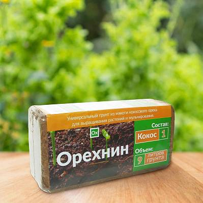Фото Субстракт кокосовый Орехнин -1 брикет 9л