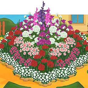 Клумба разноцветная Времена года