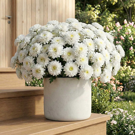 Фото Хризантема кустовая Балтика белая