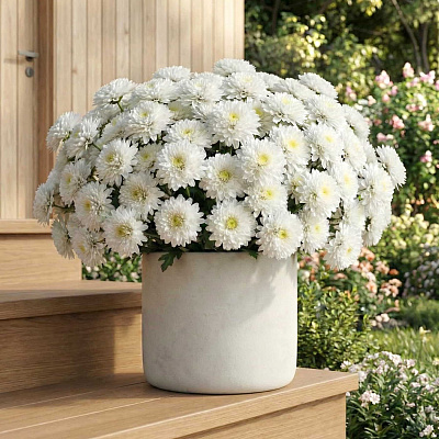 Хризантема кустовая Балтика белая